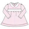 Emma and Aedan Pink Smocked Collared Long Sleeve Toddler Dress