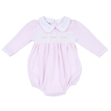 Jessica and Jack Pink Smocked Collared Long Sleeve Girl Bubble