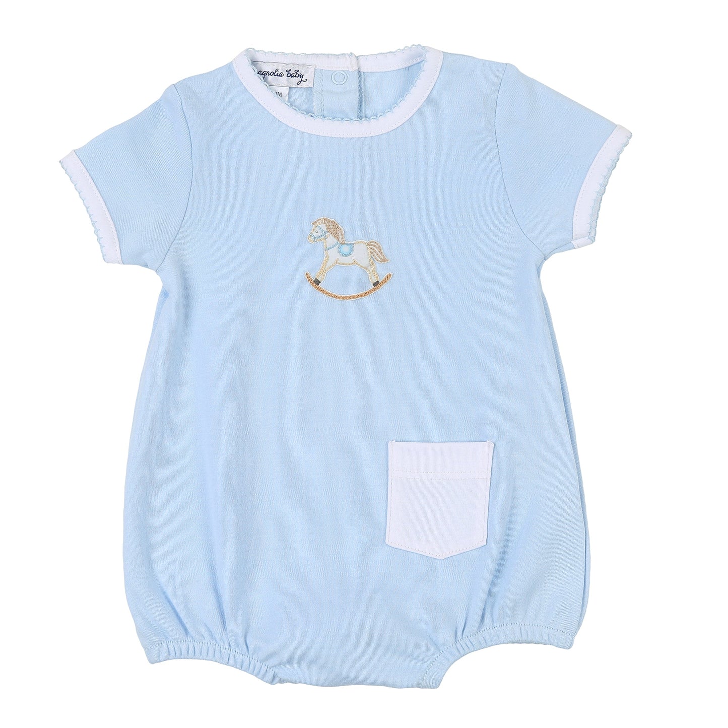 Hobby Horse Embroidered Bubble - Blue
