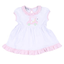  Little Caddie Applique Pink Short Sleeve Toddler Dress