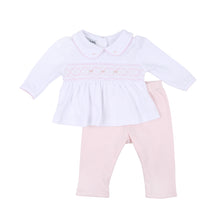  Abby & Alex Pink Smocked Collared Girl Toddler 2pc Pant Set