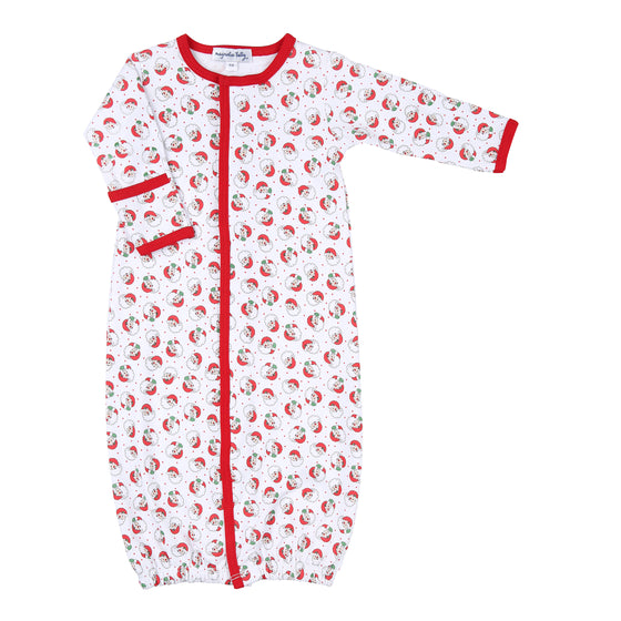 Convertidor impreso rojo de Papá Noel guiñando un ojo