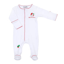  Winking Santa White Embroidered Baby's First Footie