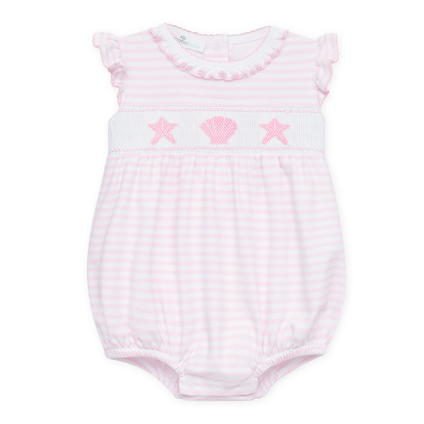 Coastal Treasures Smocked Bubble - Pink - Magnolia Baby Girl