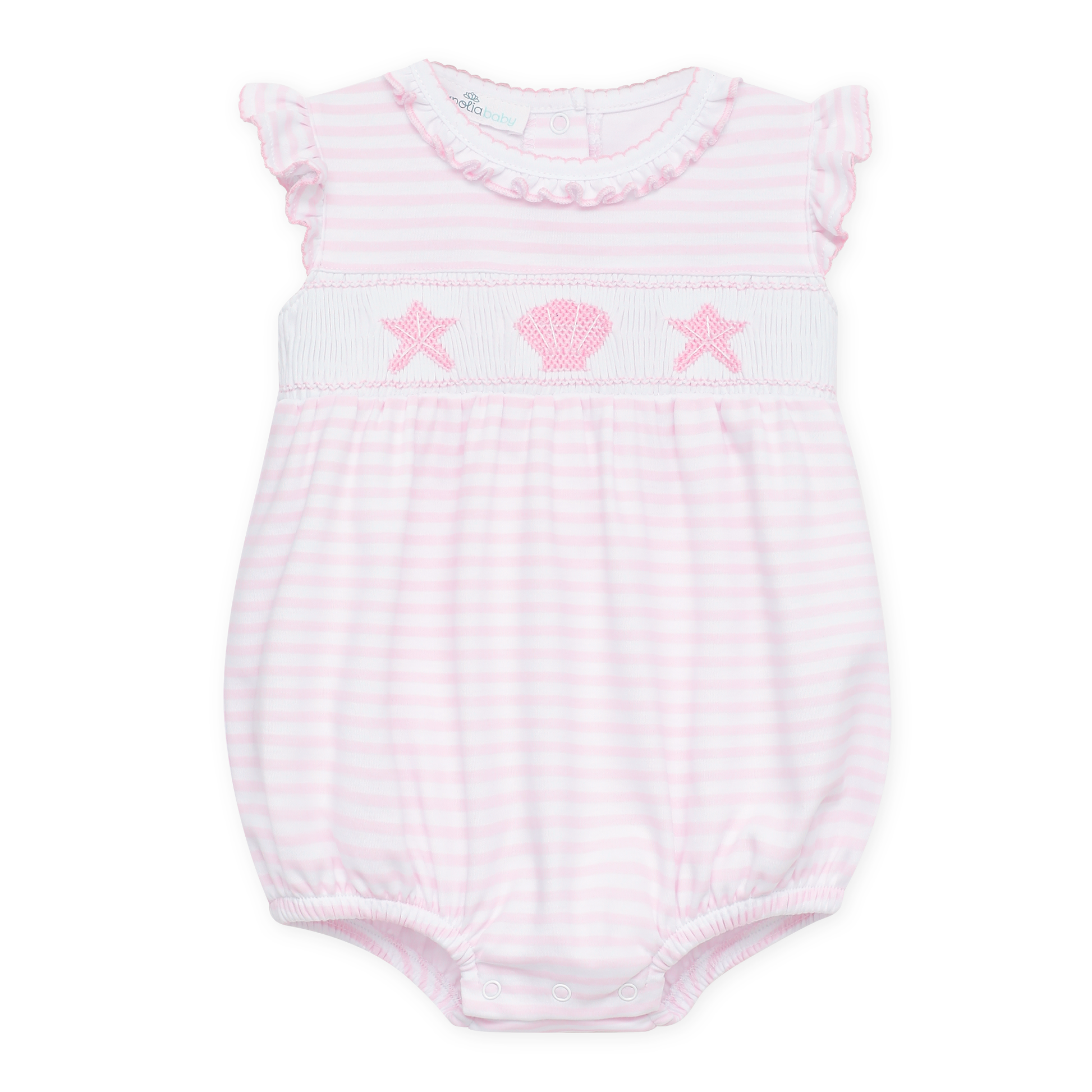 Coastal Treasures Smocked Bubble - Pink - Magnolia Baby Girl