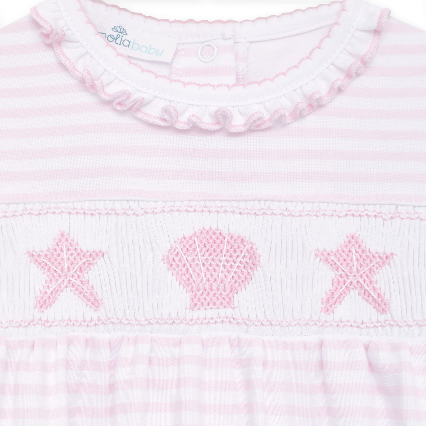 Coastal Treasures Smocked Bubble - Pink - Magnolia Baby Girl
