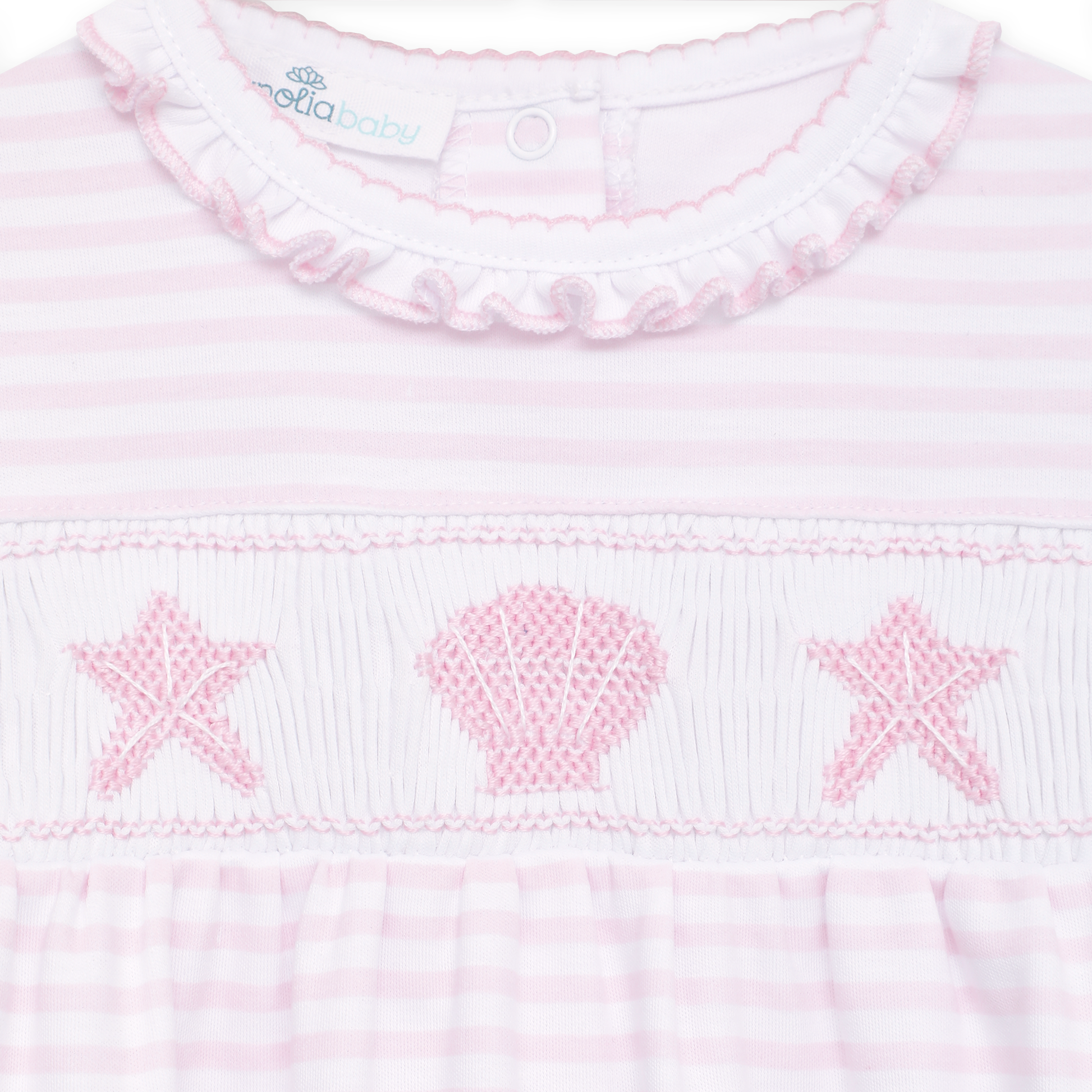 Coastal Treasures Smocked Bubble - Pink - Magnolia Baby Girl