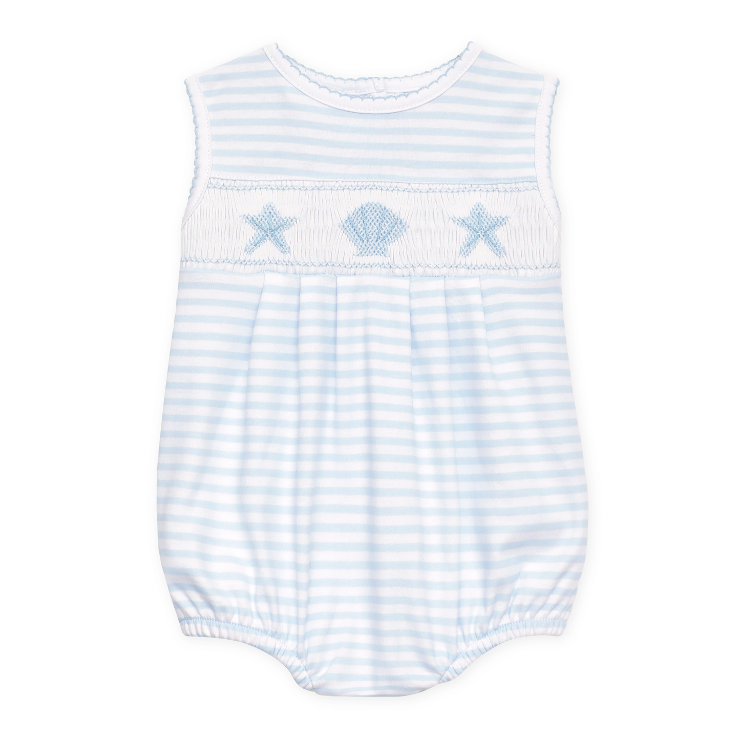 Coastal Treasures Smocked Bubble - Light Blue - Magnolia Baby Boy