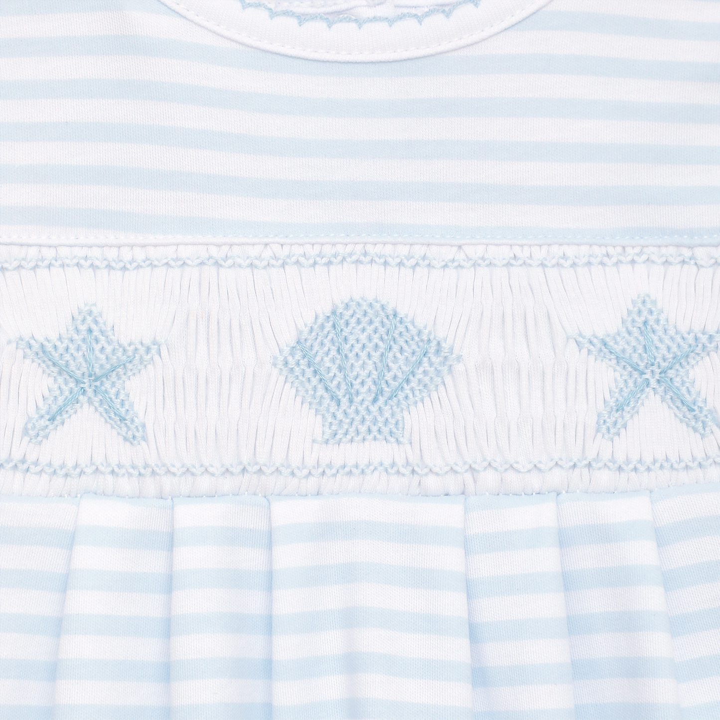 Coastal Treasures Smocked Bubble - Light Blue - Magnolia Baby Boy
