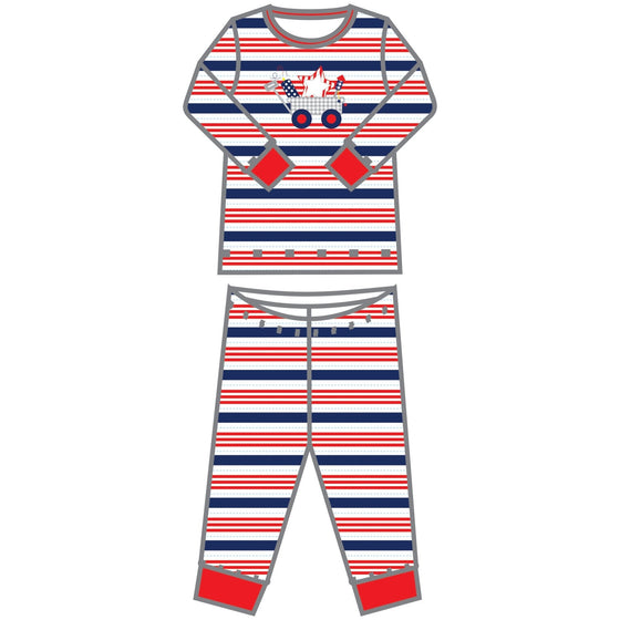 4th of July Applique Long Pajama - Magnolia BabyLong Pajamas