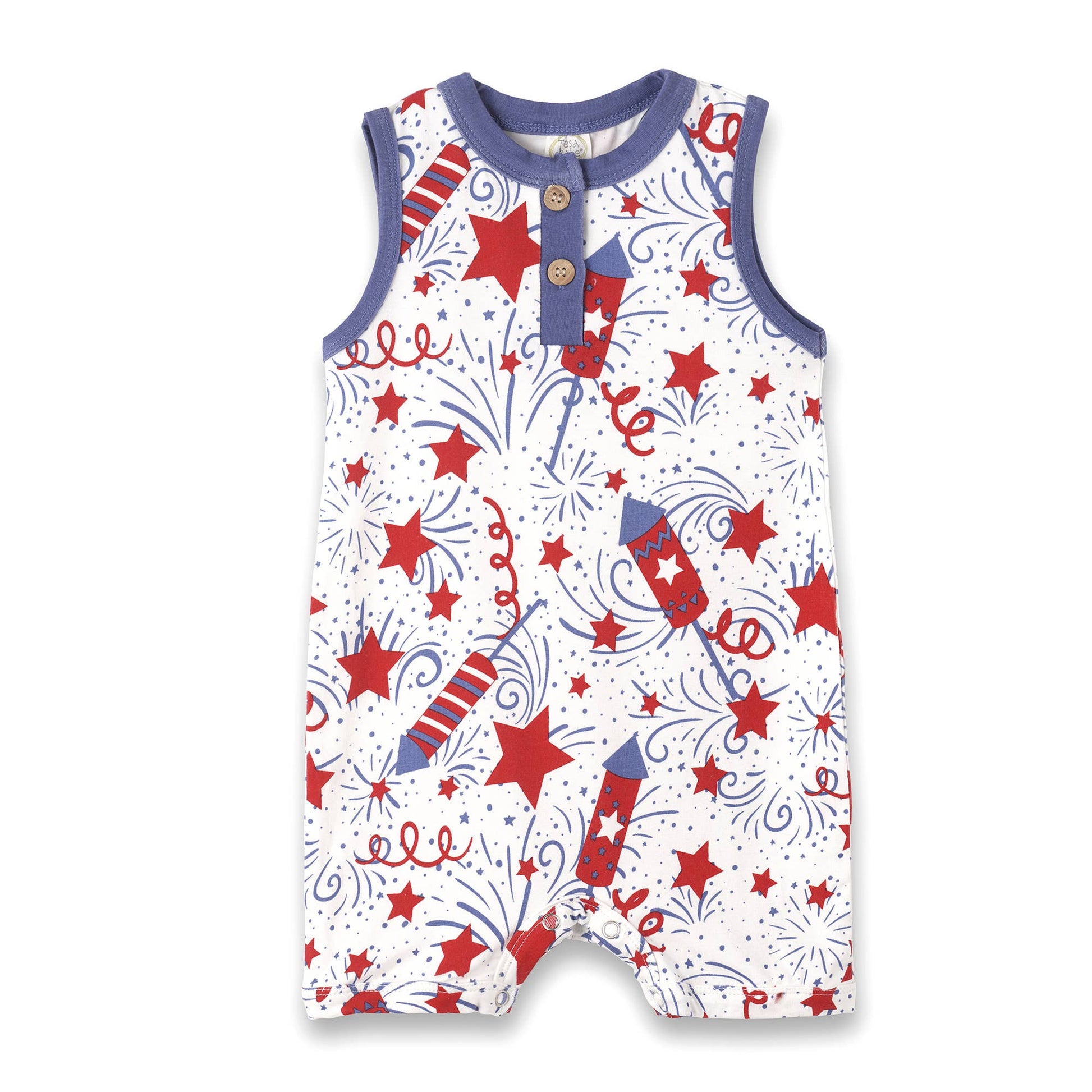 4th of July Bamboo Baby Boy Romper - Magnolia BabyShort Romper