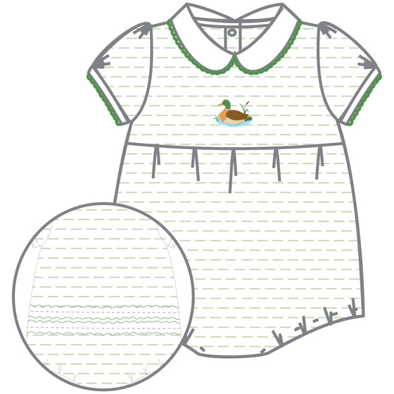Majestic Mallard Embroidered Collared Toddler Bubble