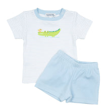  Bayou Babies Applique Short Set - Light Blue