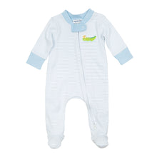  Bayou Babies Applique Zip Footie - Light Blue