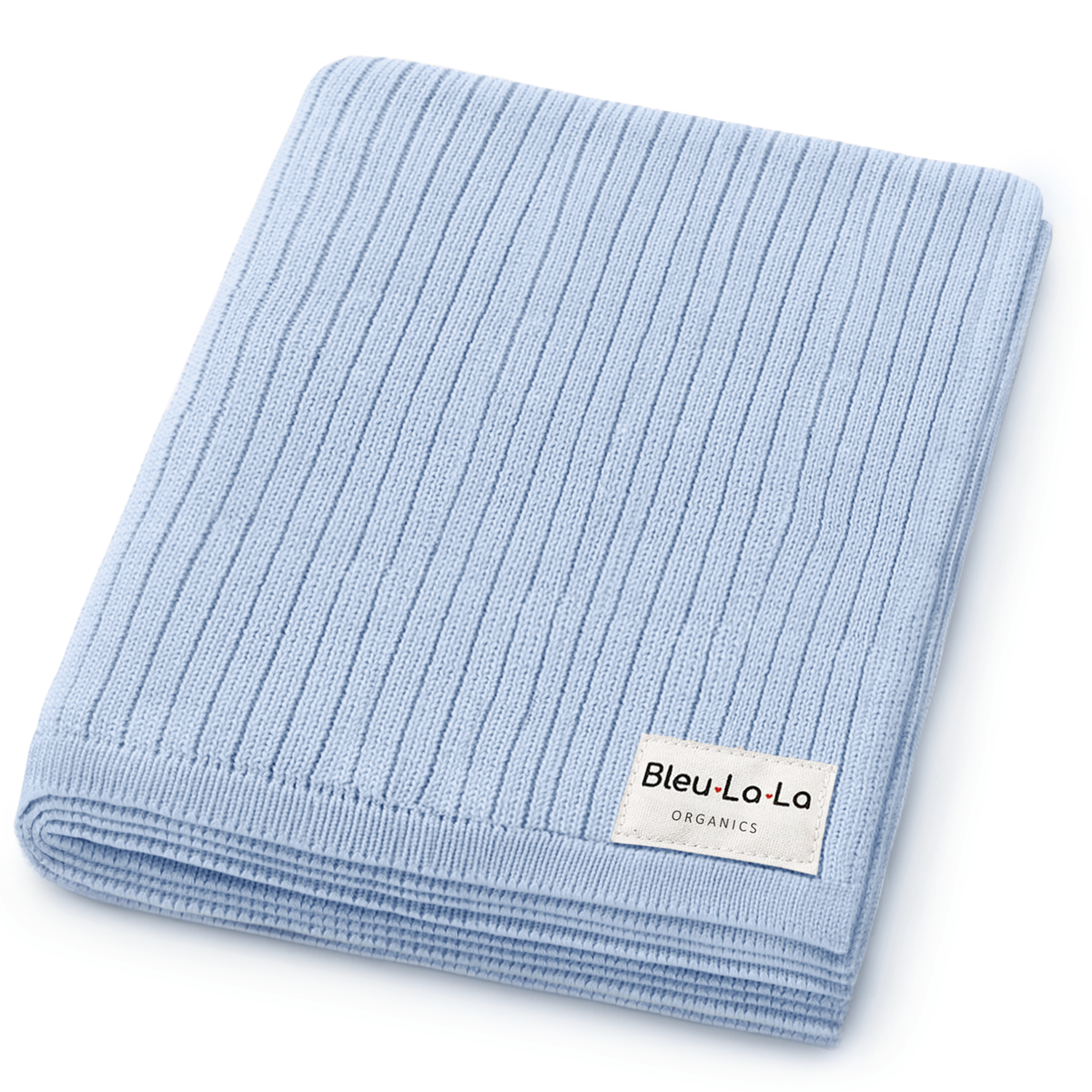 Organic Cotton Ribbed Baby Blanket - Sky Blue