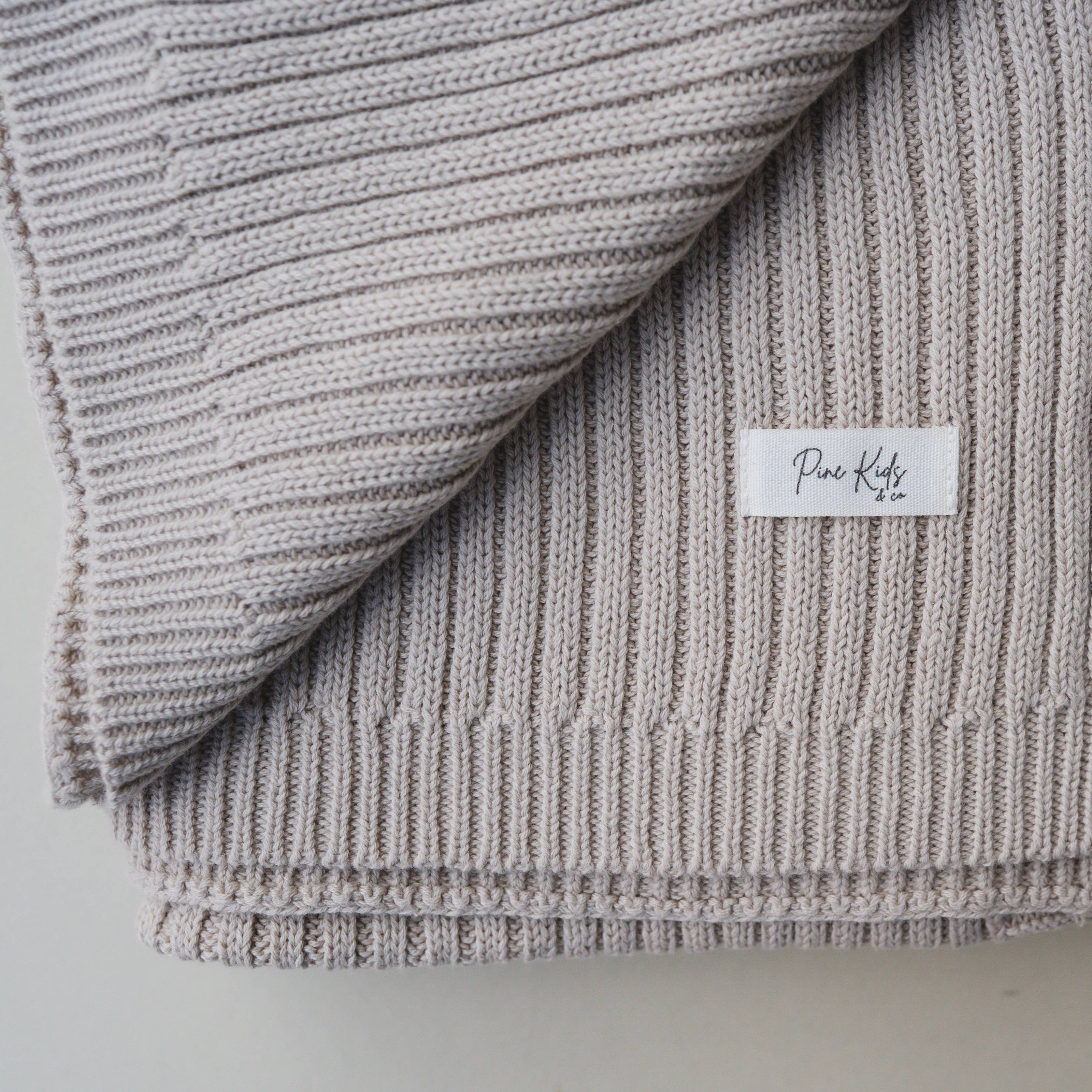 Ribbed Knit Baby Blanket - Oat
