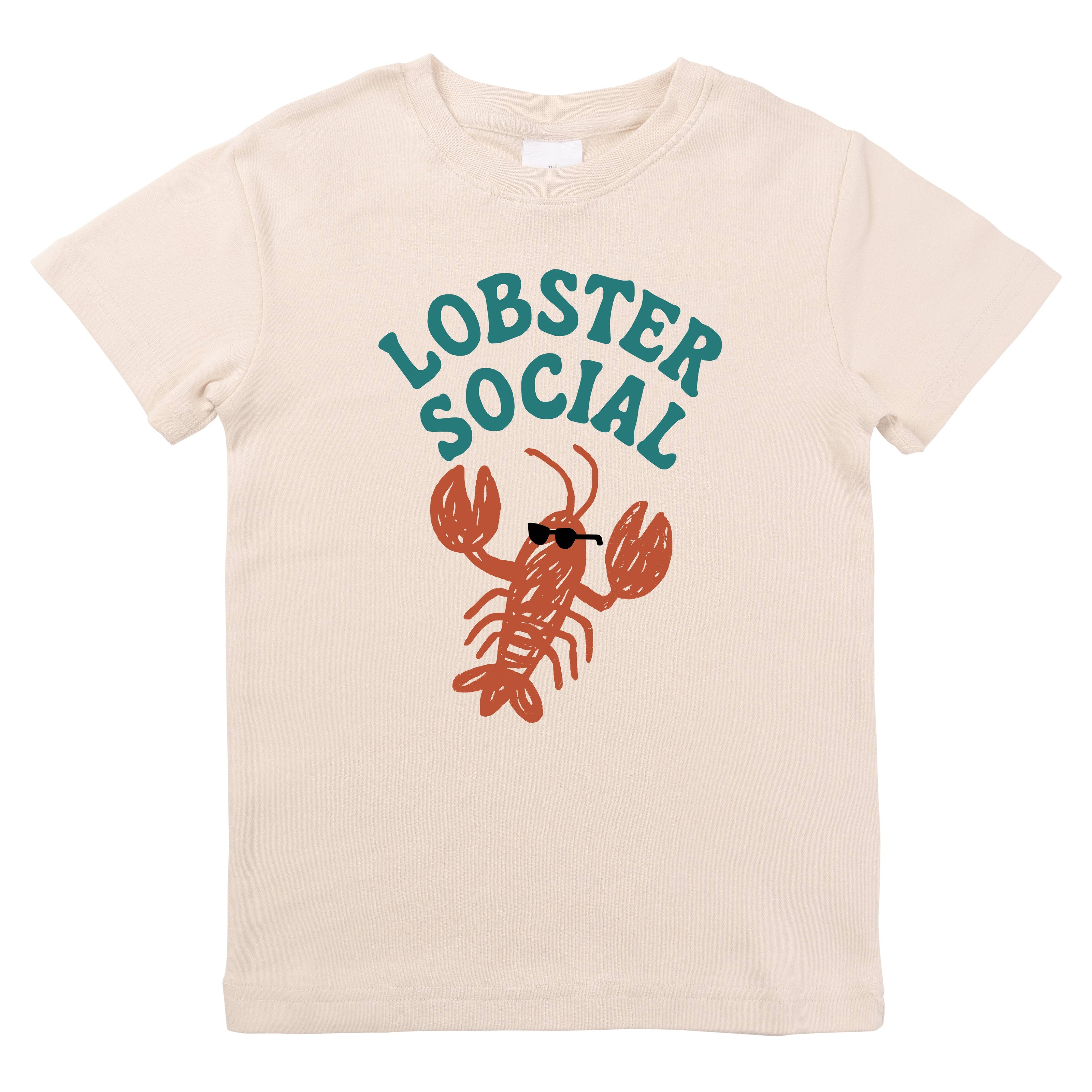 Retro Hamptons Lobster T-Shirt - Beige
