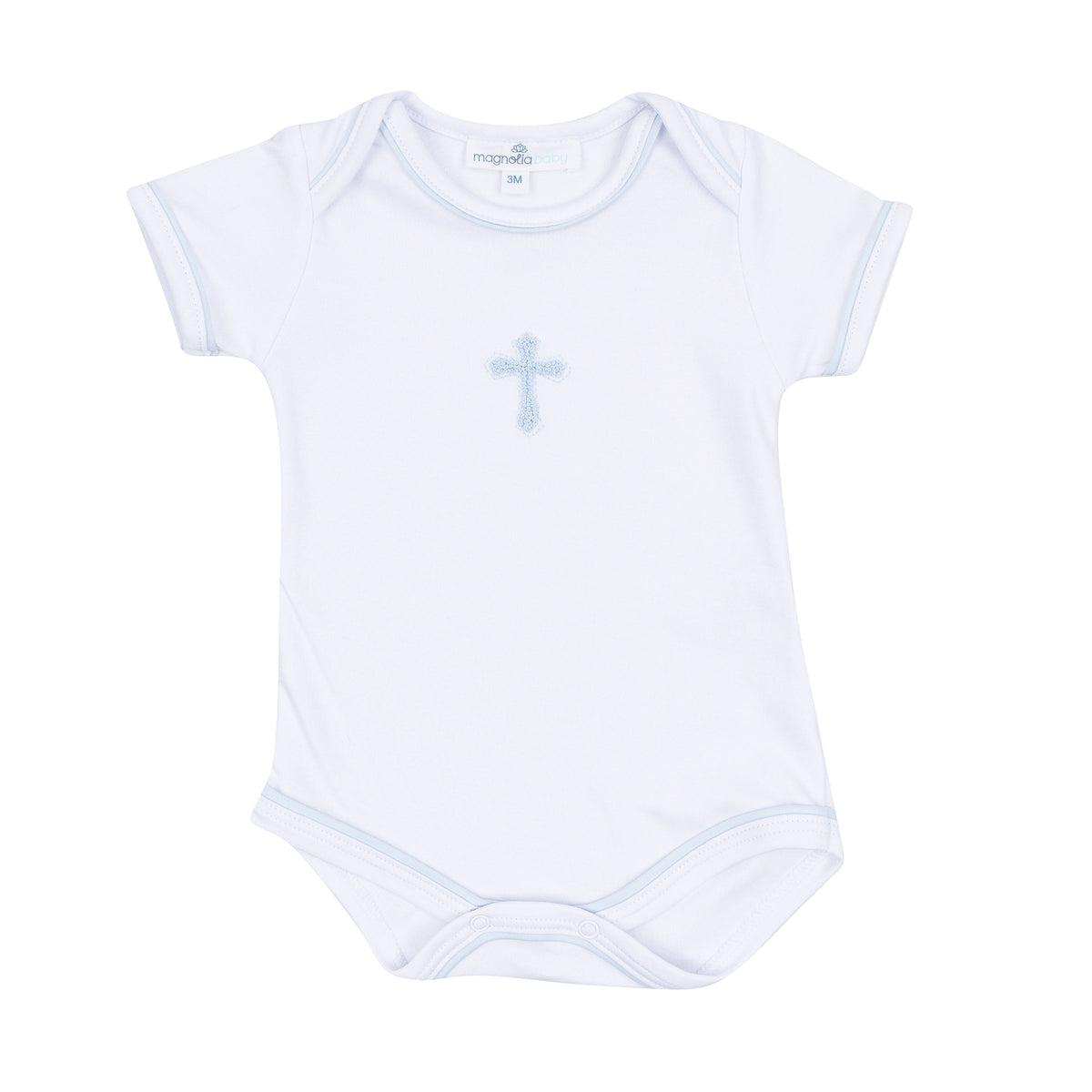 Forever Blessed Bodysuit - White Light Blue - Magnolia Baby Boy