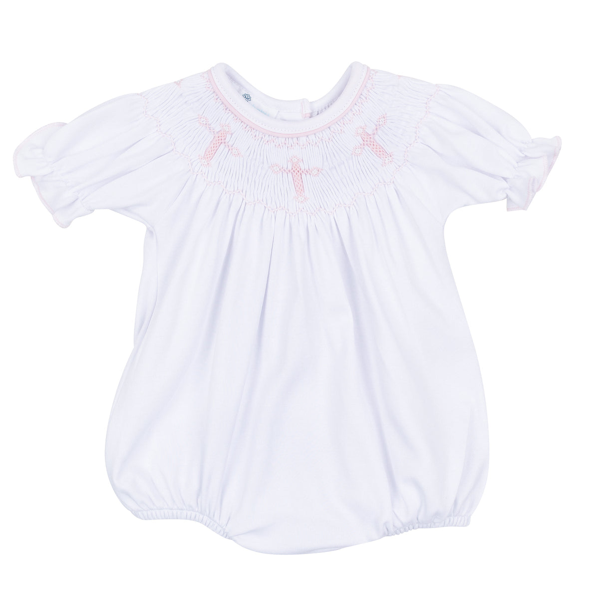 Forever Blessed Bishop Bubble - White Pink - Magnolia Baby Girl