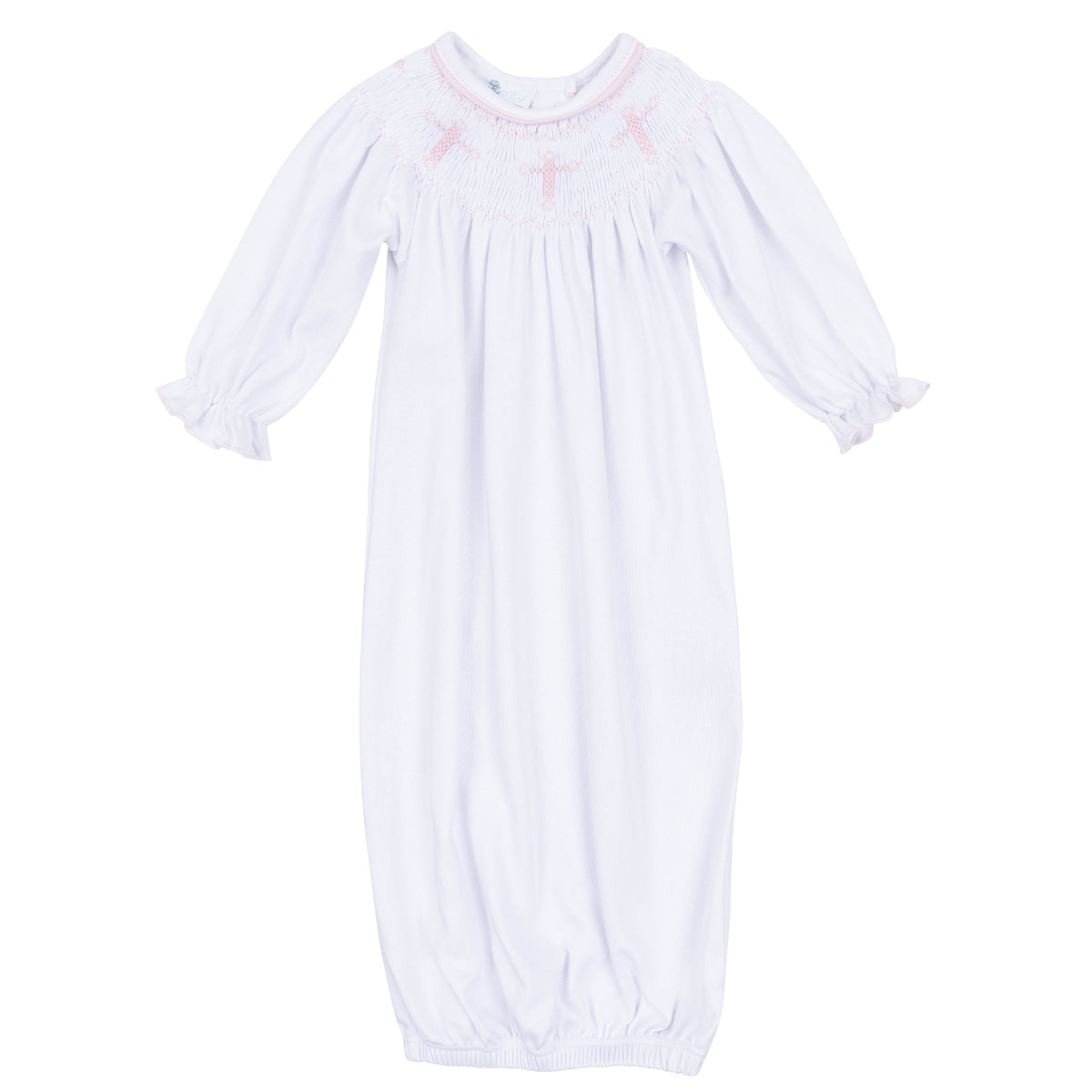 Forever Blessed Bishop Gown - White Pink - Magnolia Baby Girl