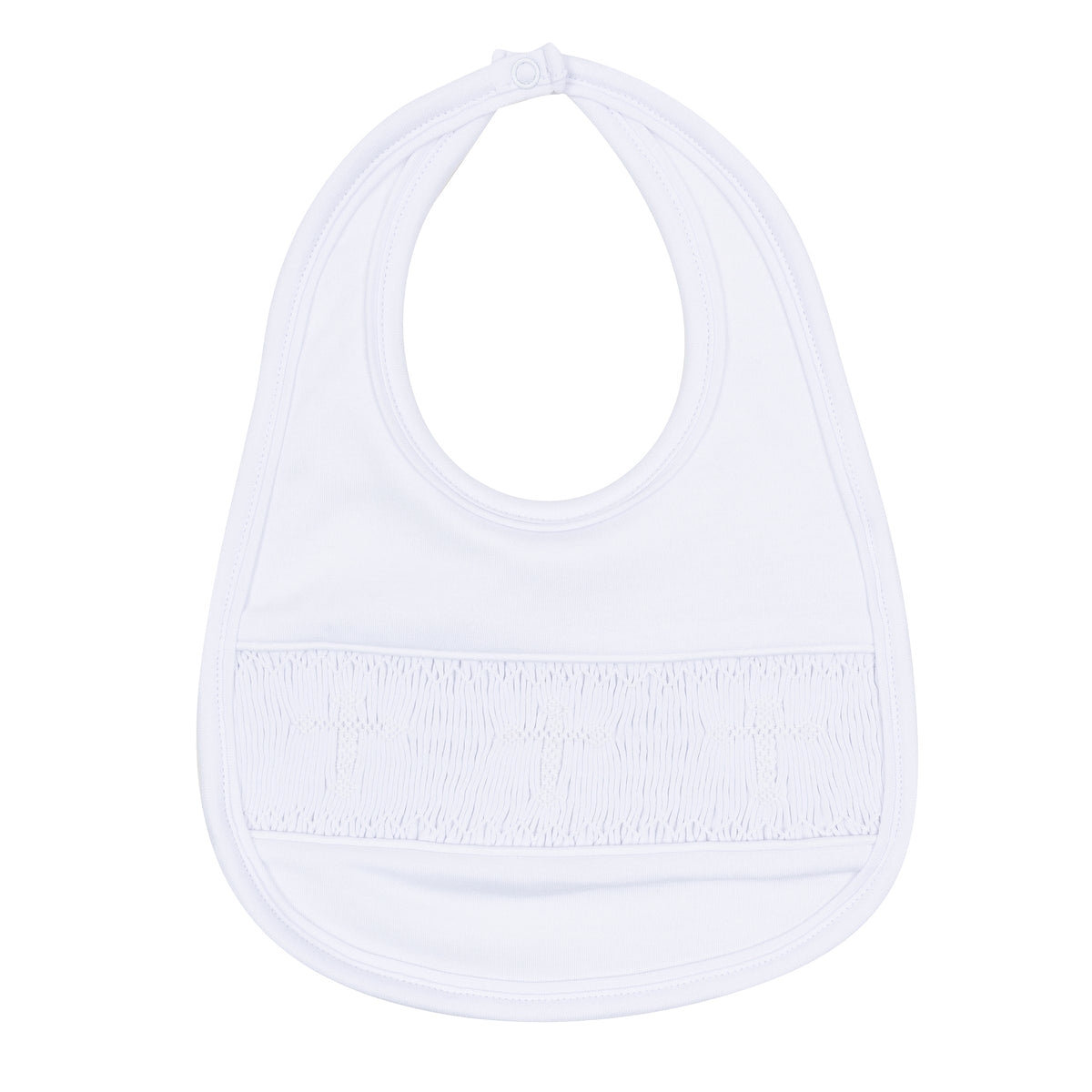 Forever Blessed Smocked Bib - White - Magnolia Baby Unisex