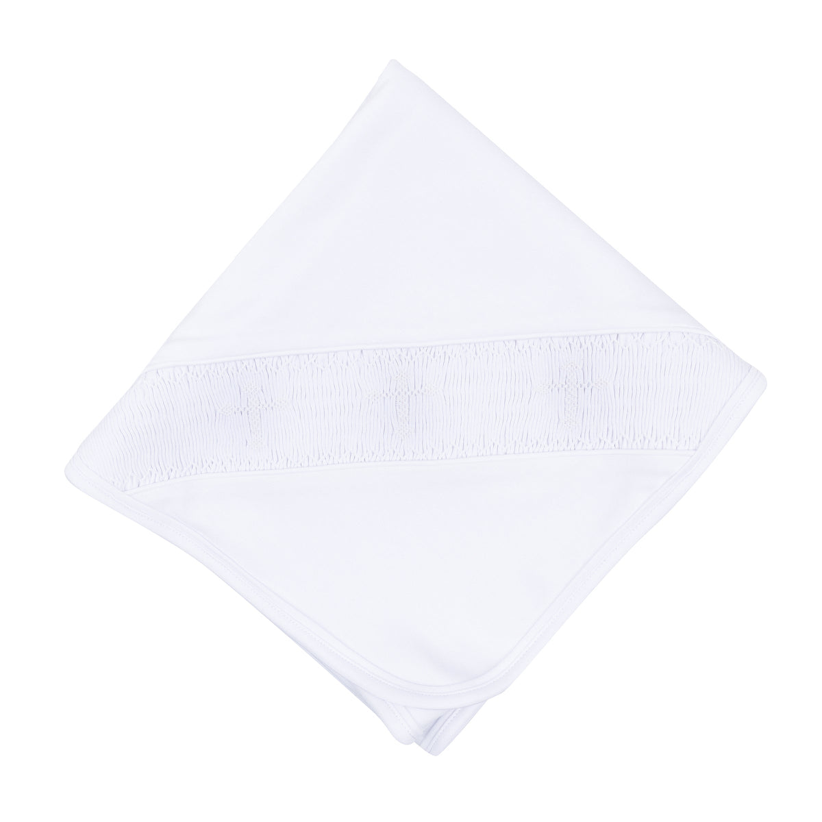 Forever Blessed Smocked Receiving Blanket - White - Magnolia Baby Unisex
