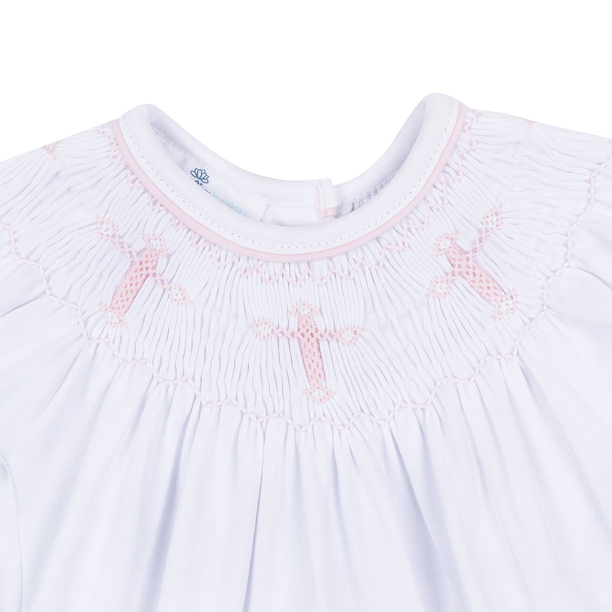 Forever Blessed Bishop Bubble - White Pink - Magnolia Baby Girl