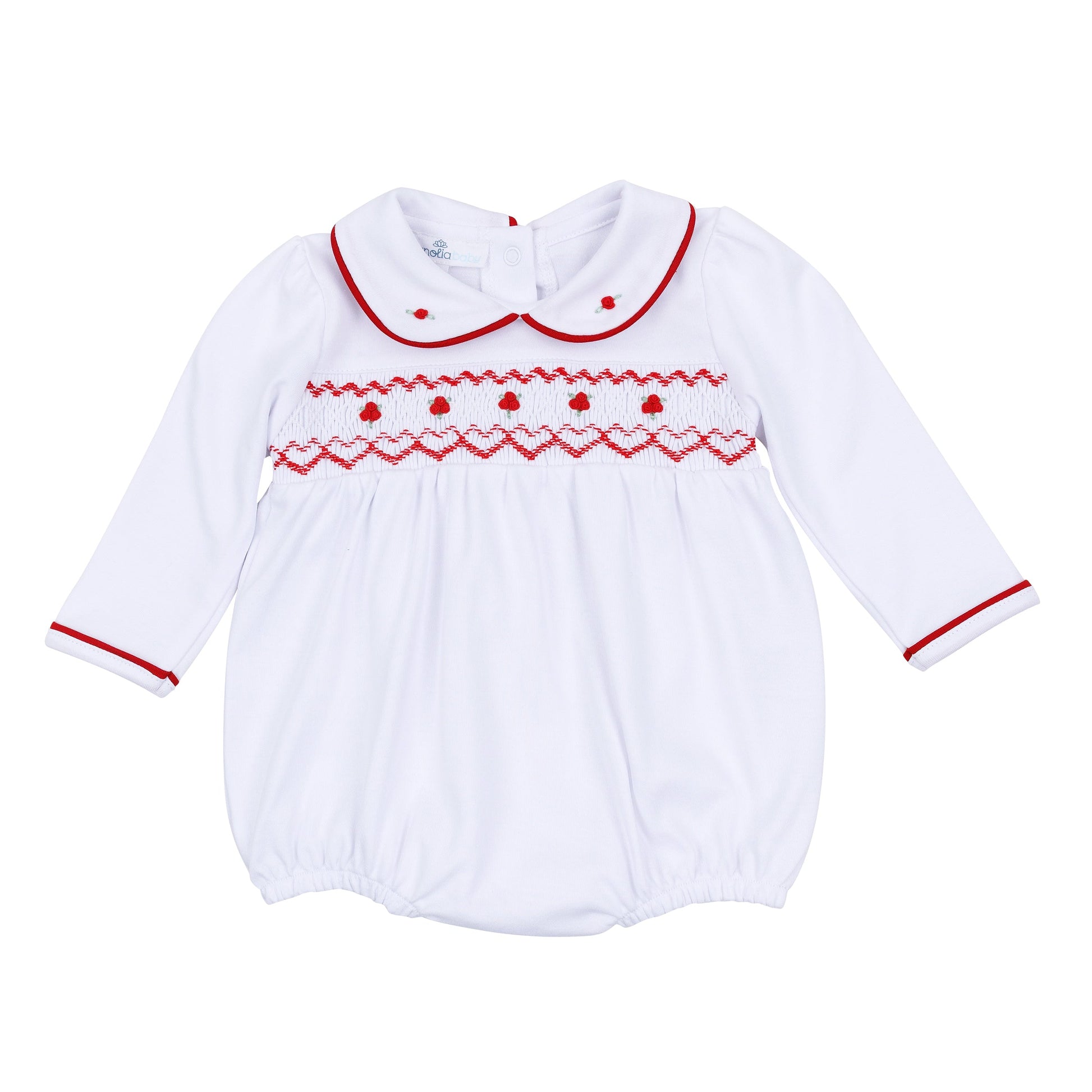 Holly Smocked Long Sleeve Bubble - Magnolia Baby Girl
