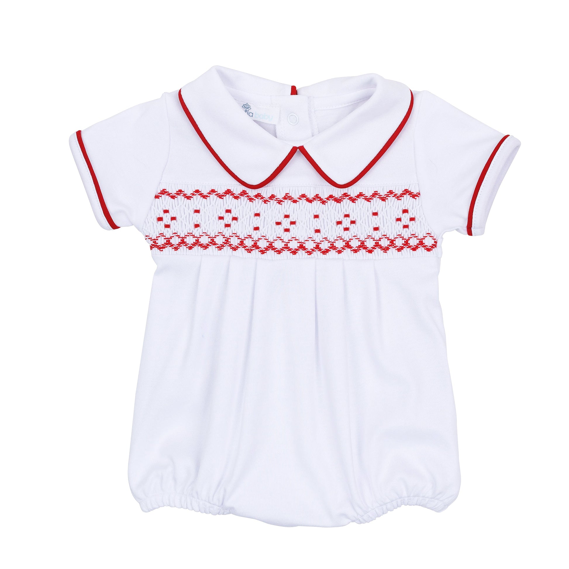Henry Smocked Short Sleeve Bubble - Magnolia Baby Boy