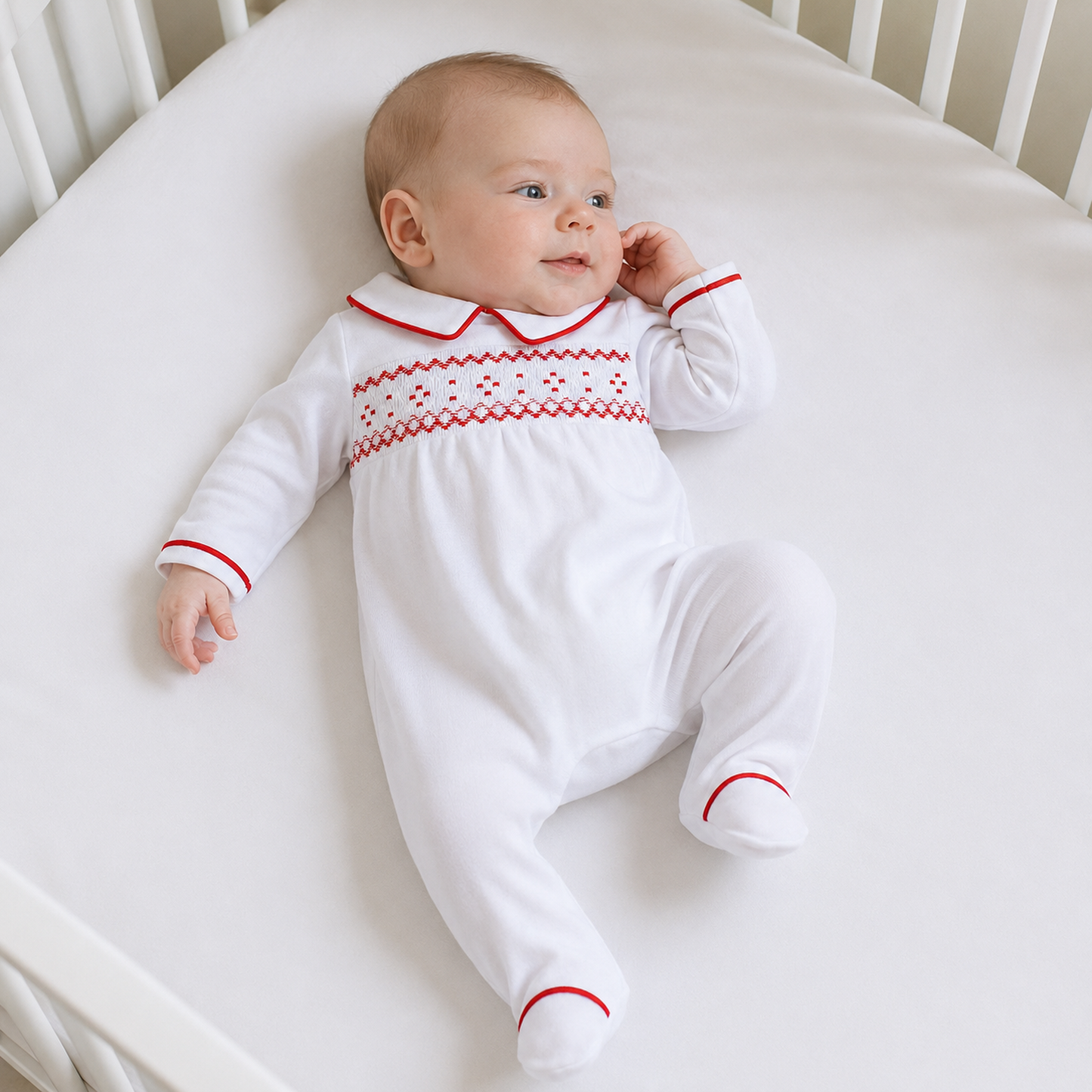 Henry Smocked Boy Footie