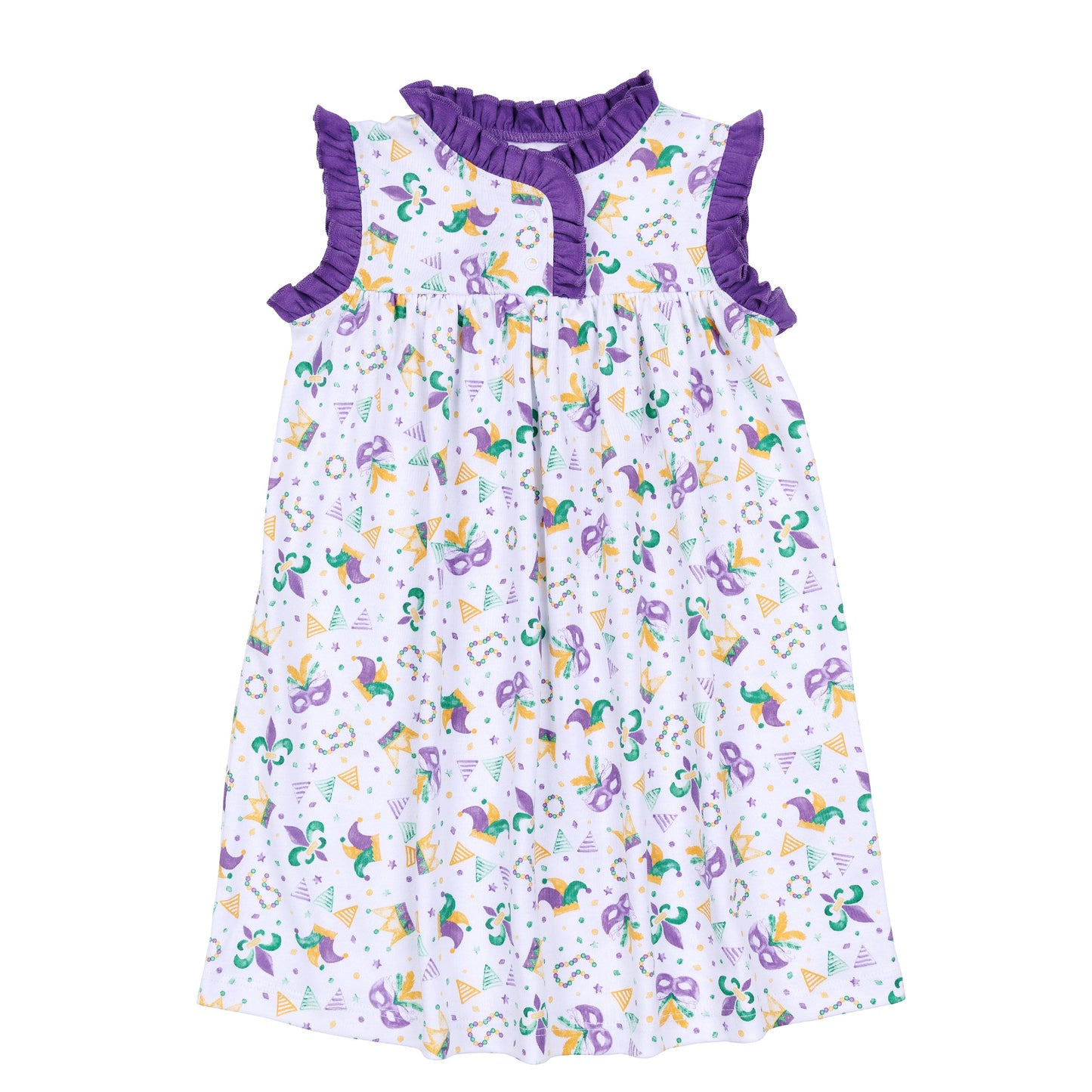 Mardi Gras Munchkins Flutters Nightdress - Magnolia Baby Girl
