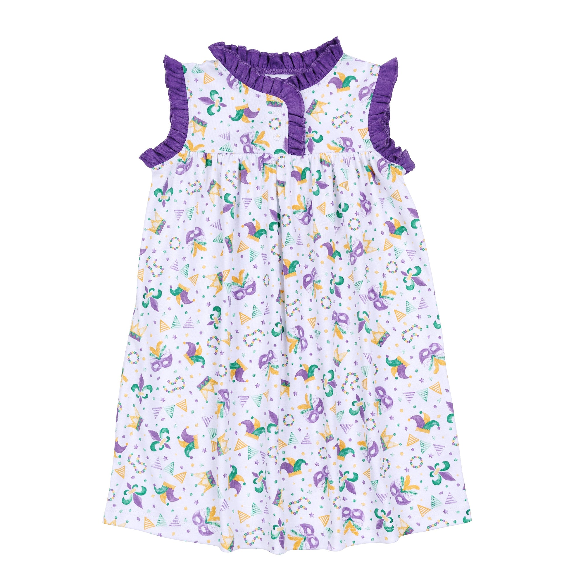 Mardi Gras Munchkins Flutters Nightdress - Magnolia Baby Girl