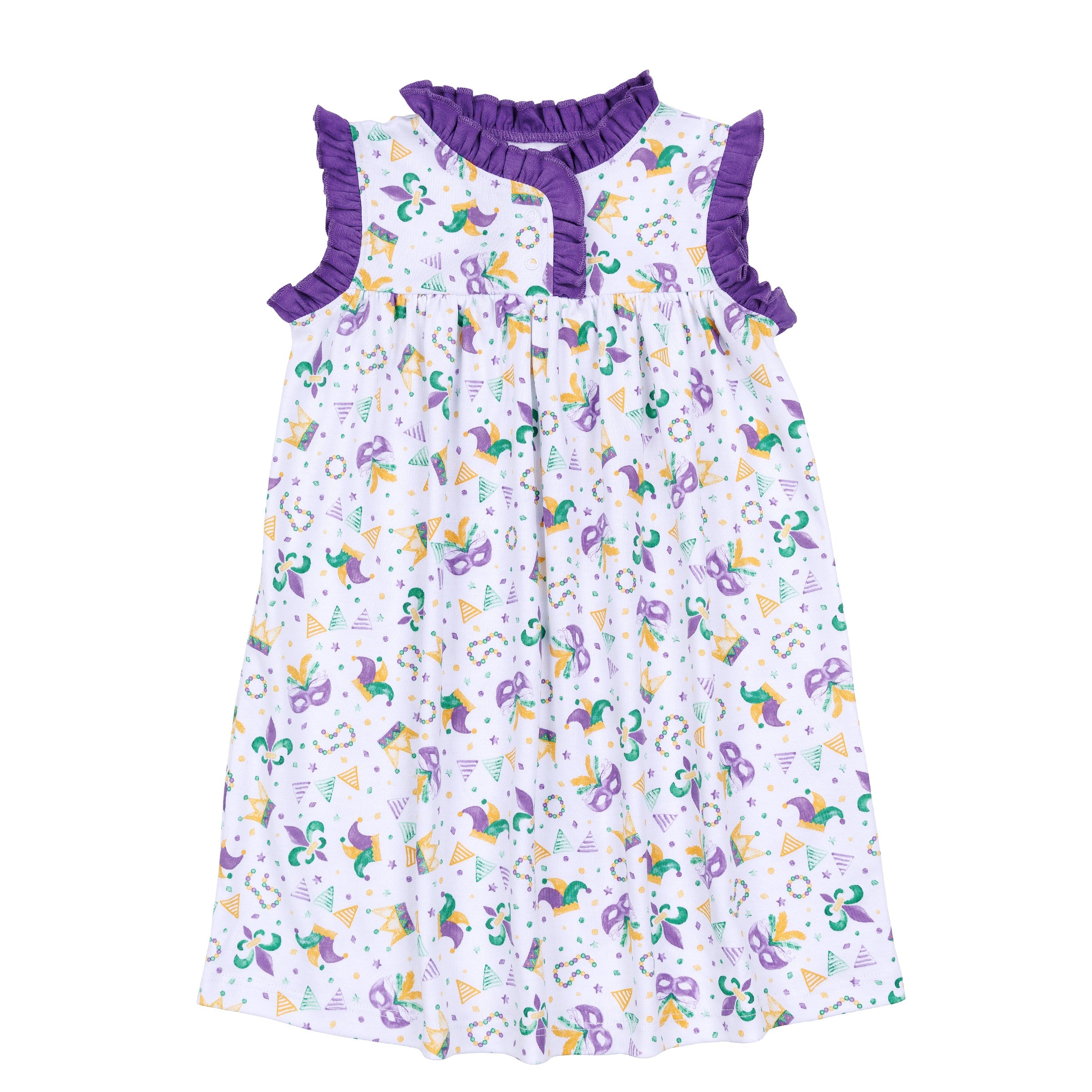 Mardi Gras Munchkins Flutters Nightdress - Magnolia Baby Girl