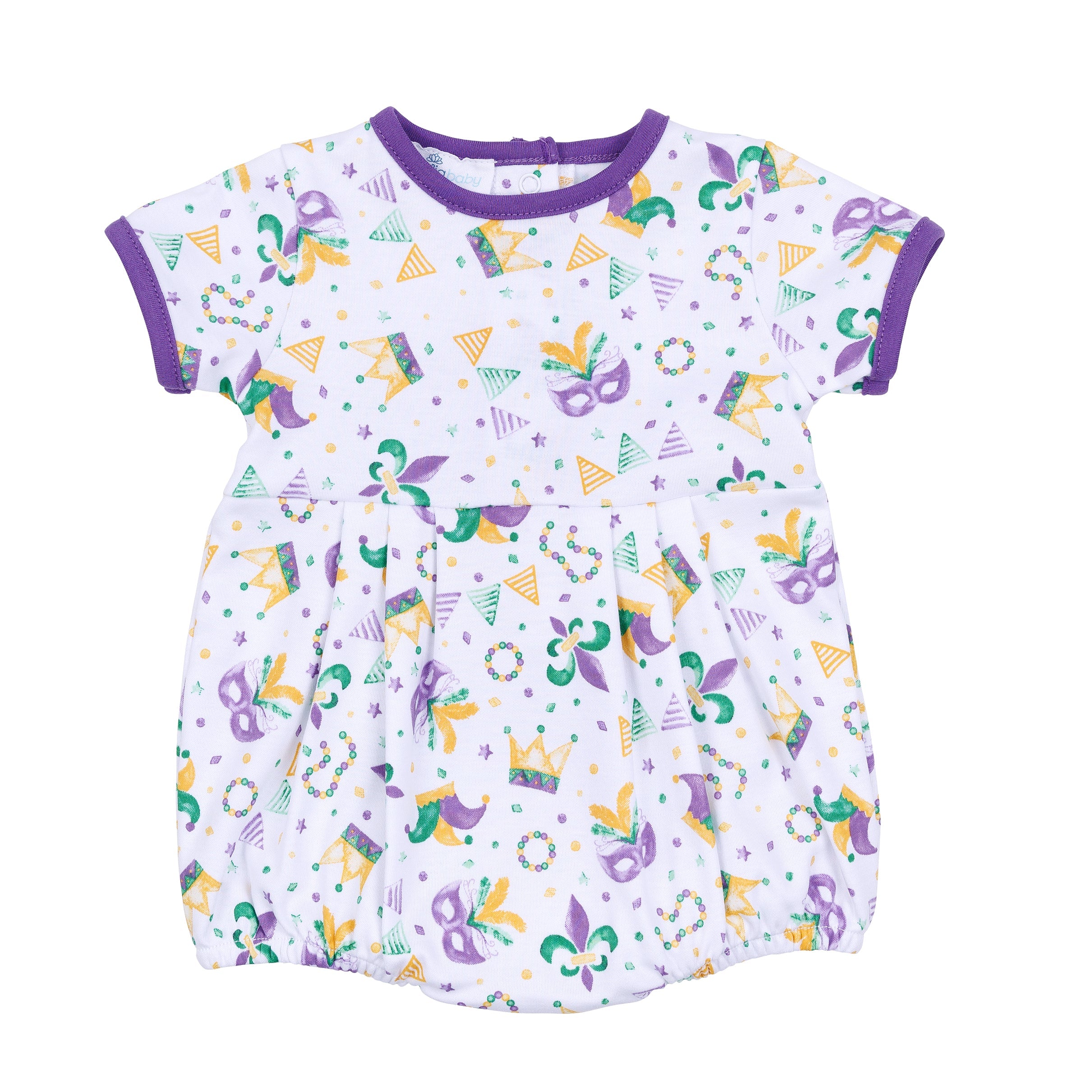 Mardi Gras Munchkins Short Sleeve Bubble - Magnolia Baby Boy