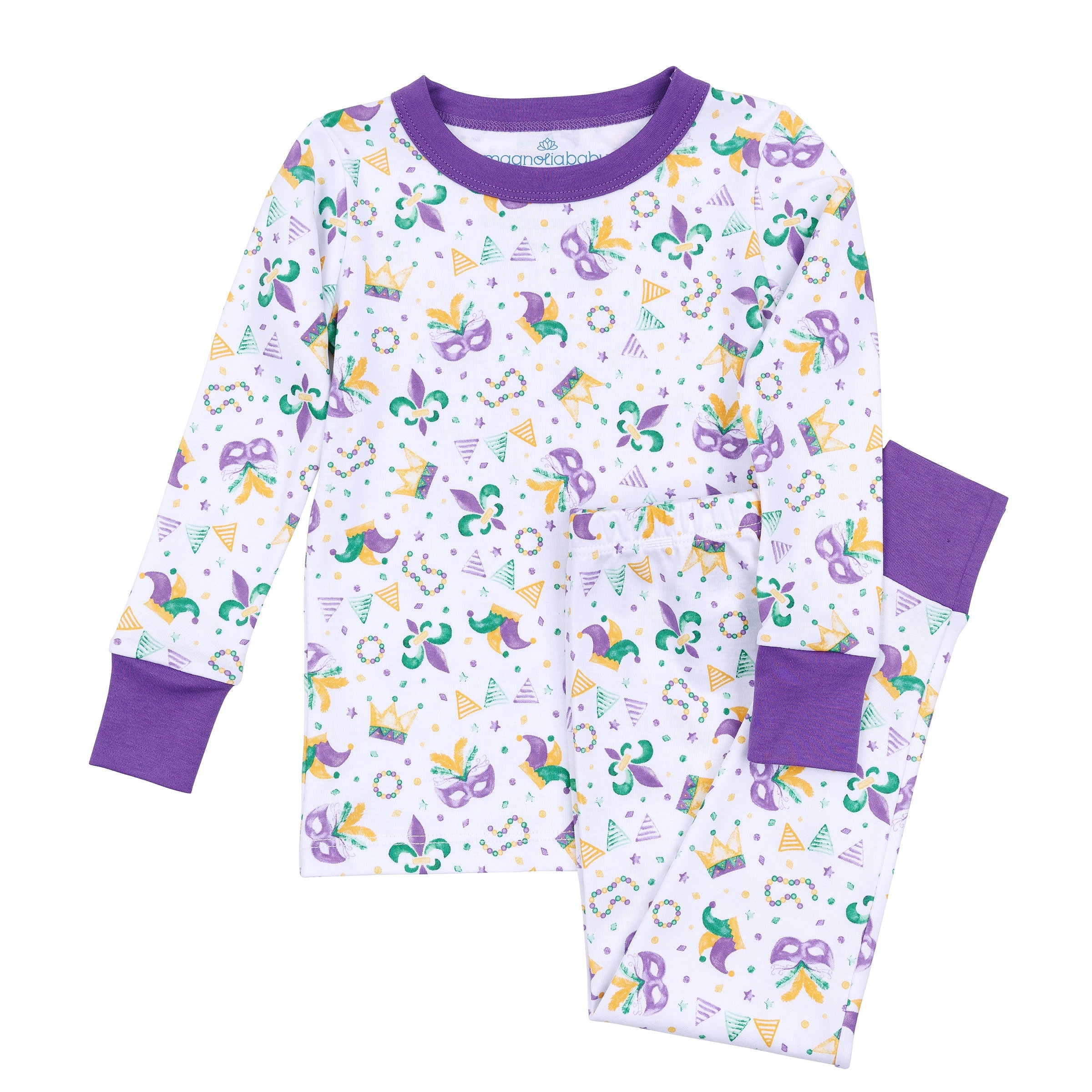 Mardi Gras Munchkins Long Pajamas - Magnolia Baby Unisex