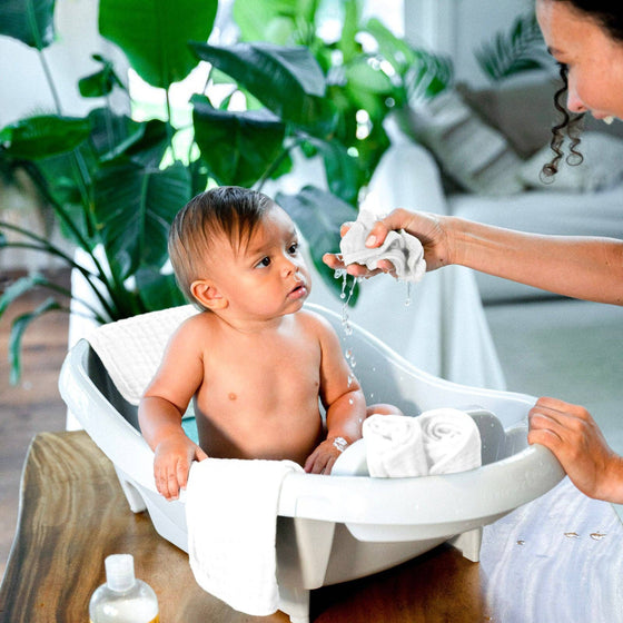 Cotton Muslin Baby Washcloths - White - Pack of 10