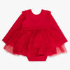 Long Sleeve Twirl Romper - Red