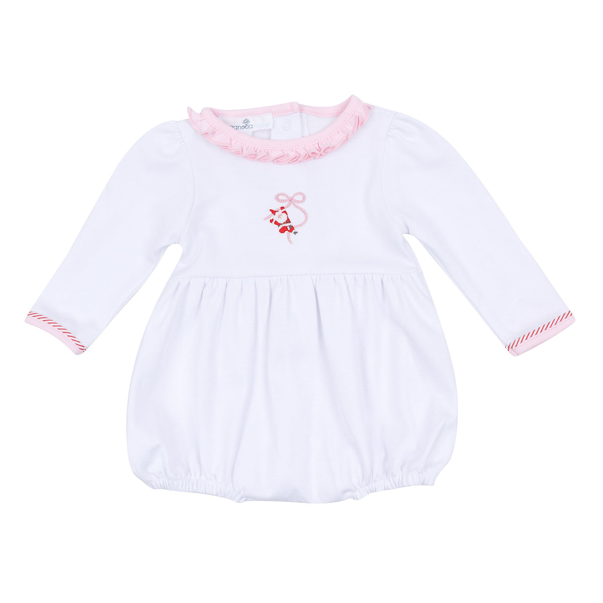 Jolly Ribbons Embroidered Long Sleeve Bubble - Magnolia Baby Girl