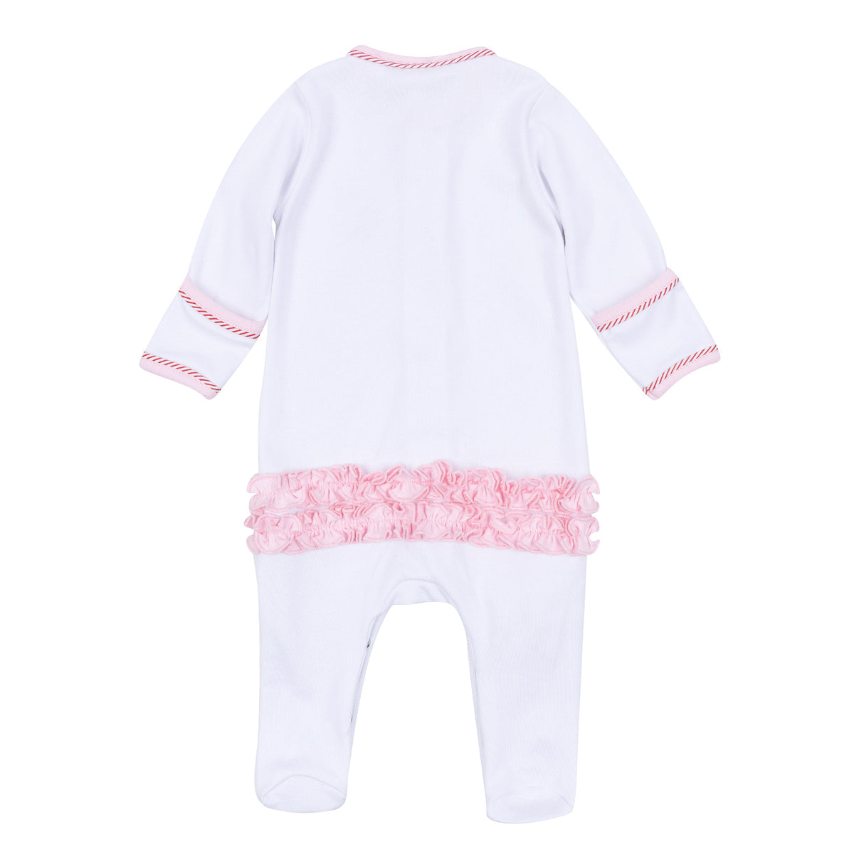 Jolly Ribbons Embroidered Ruffle Footie - Magnolia Baby Girl