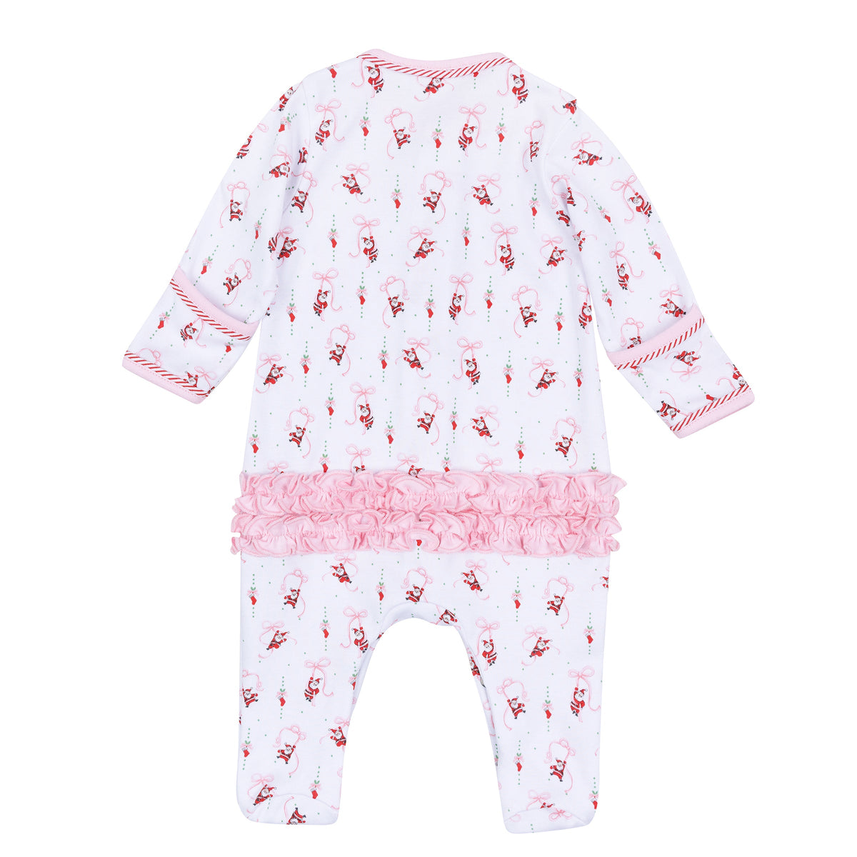 Jolly Ribbons Print Ruffle Footie - Magnolia Baby Girl