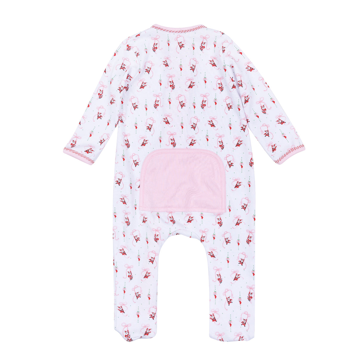 Jolly Ribbons Print Ruffle Zip Footie - Magnolia Baby Girl