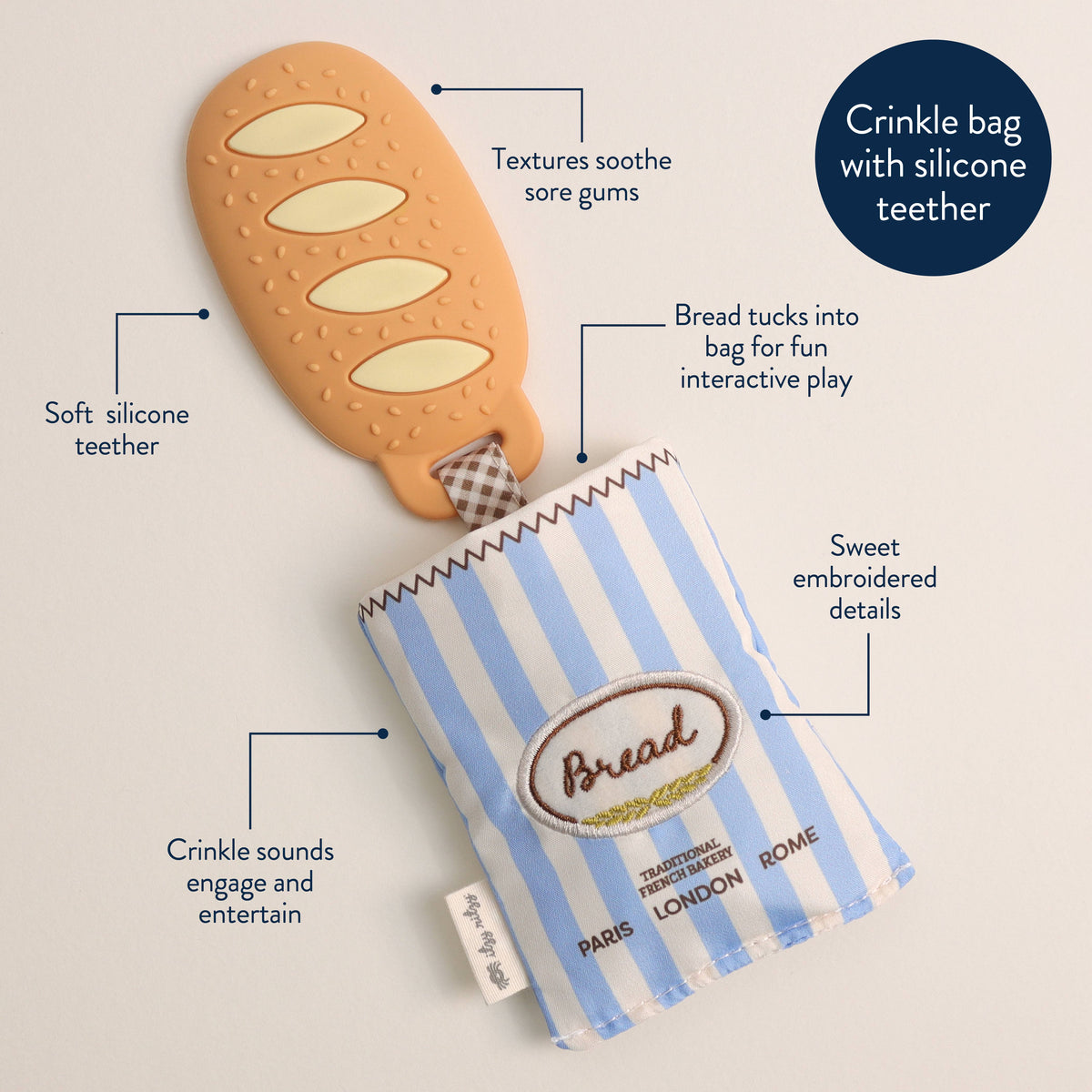 Baguette Crinkle™ Teether Toy