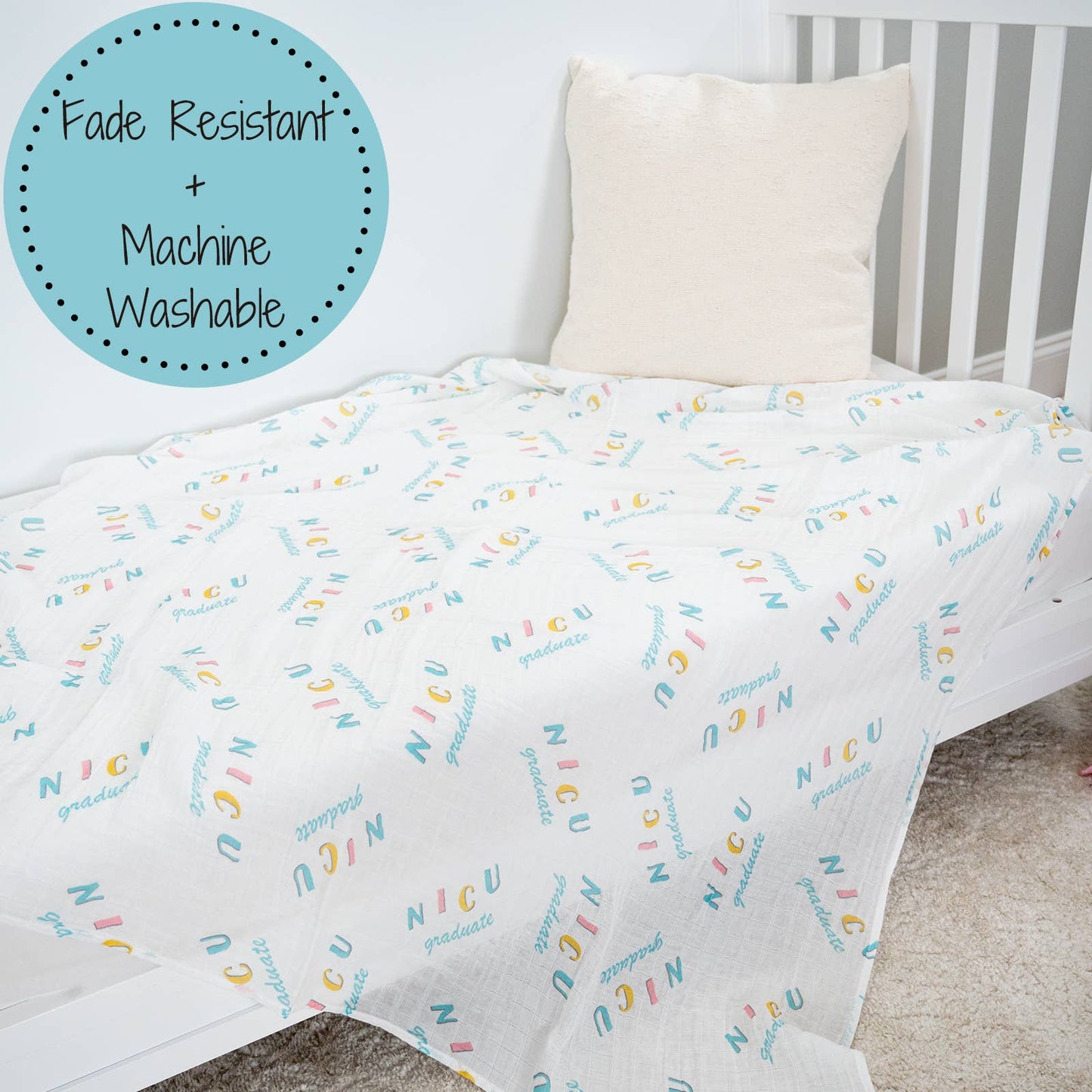NICU Graduate Baby Muslin Swaddle Blanket