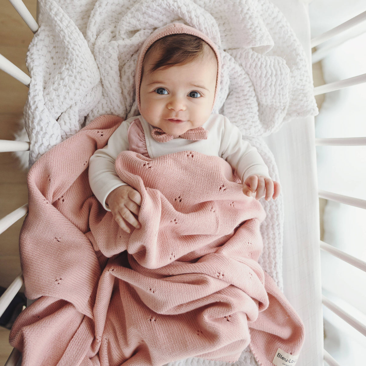100% Organic Cotton Pointelle Swaddle Receiving Baby Blanket: Ballet Slipper