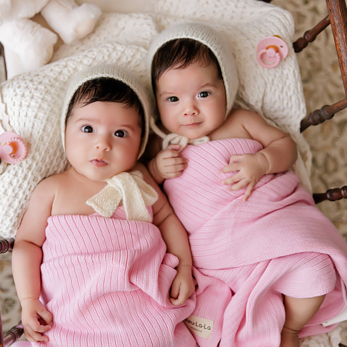 Organic Cotton Ribbed Baby Blanket - Blush Pink