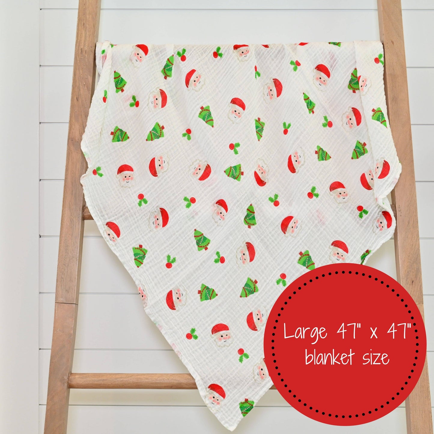 Baby Muslin Swaddle Blanket - Santa Claus Christmas