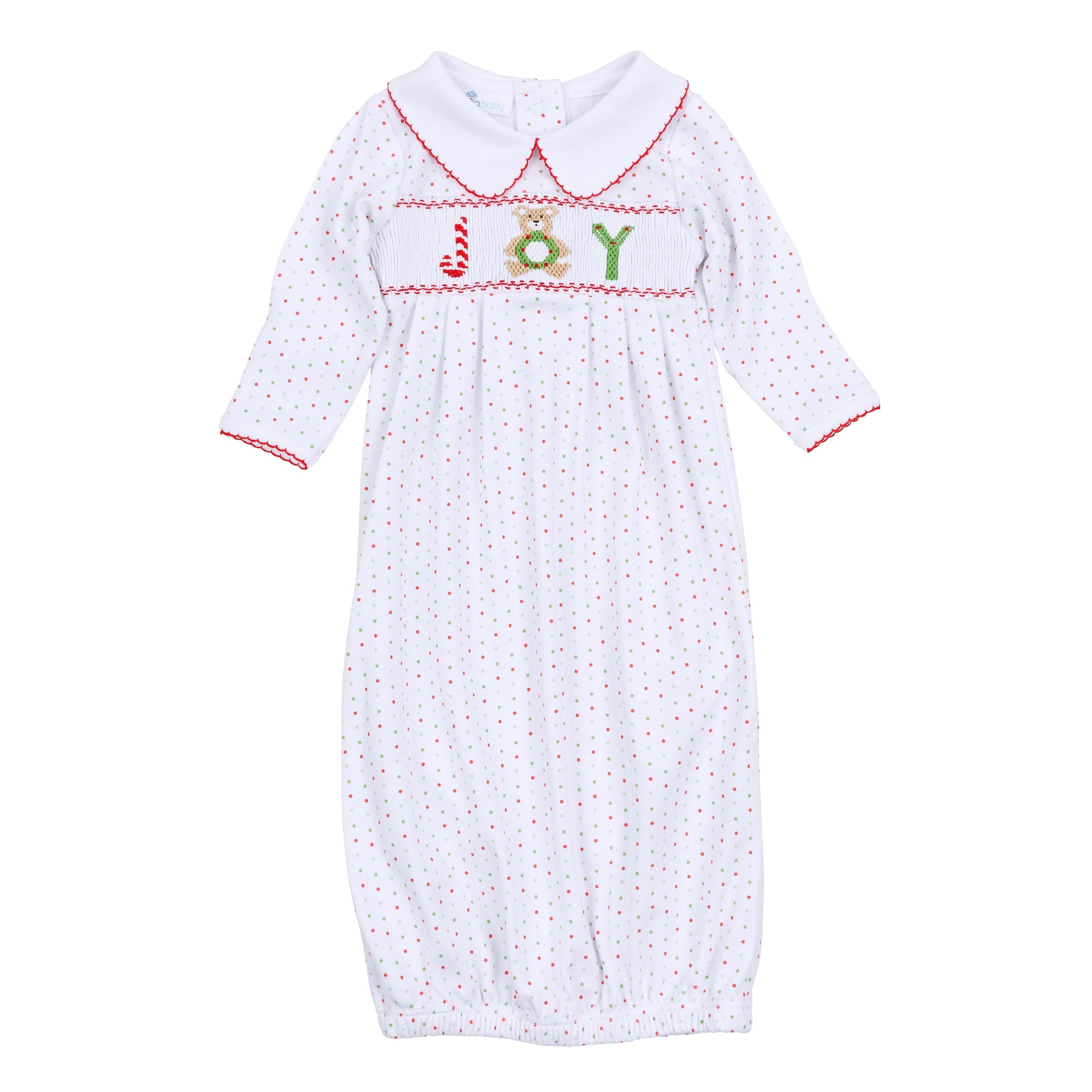 Christmas Joy Classics Smocked Pleated Gown - Red - Magnolia Baby Boy
