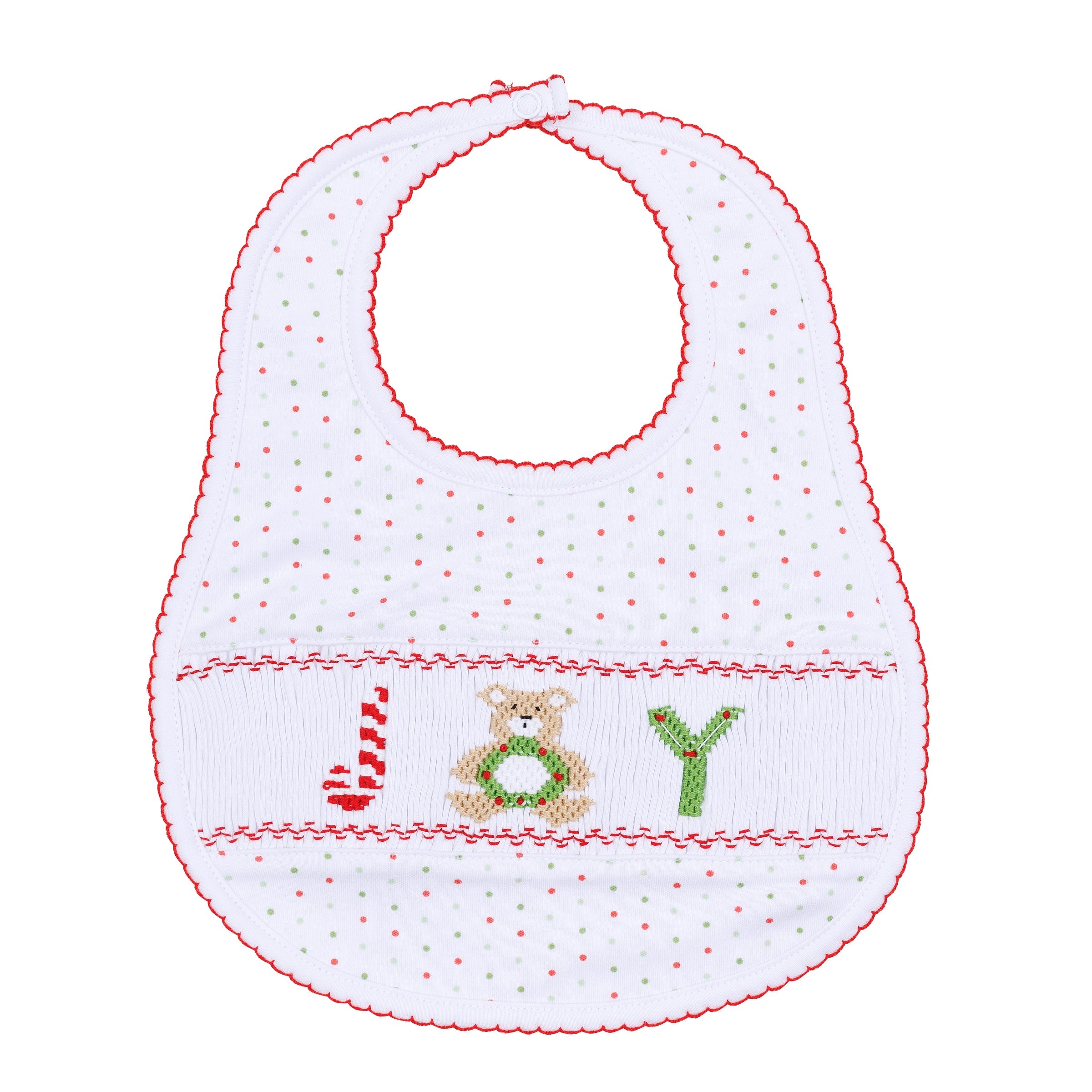 Christmas Joy Classics Smocked Bib - Red - Magnolia Baby Boy