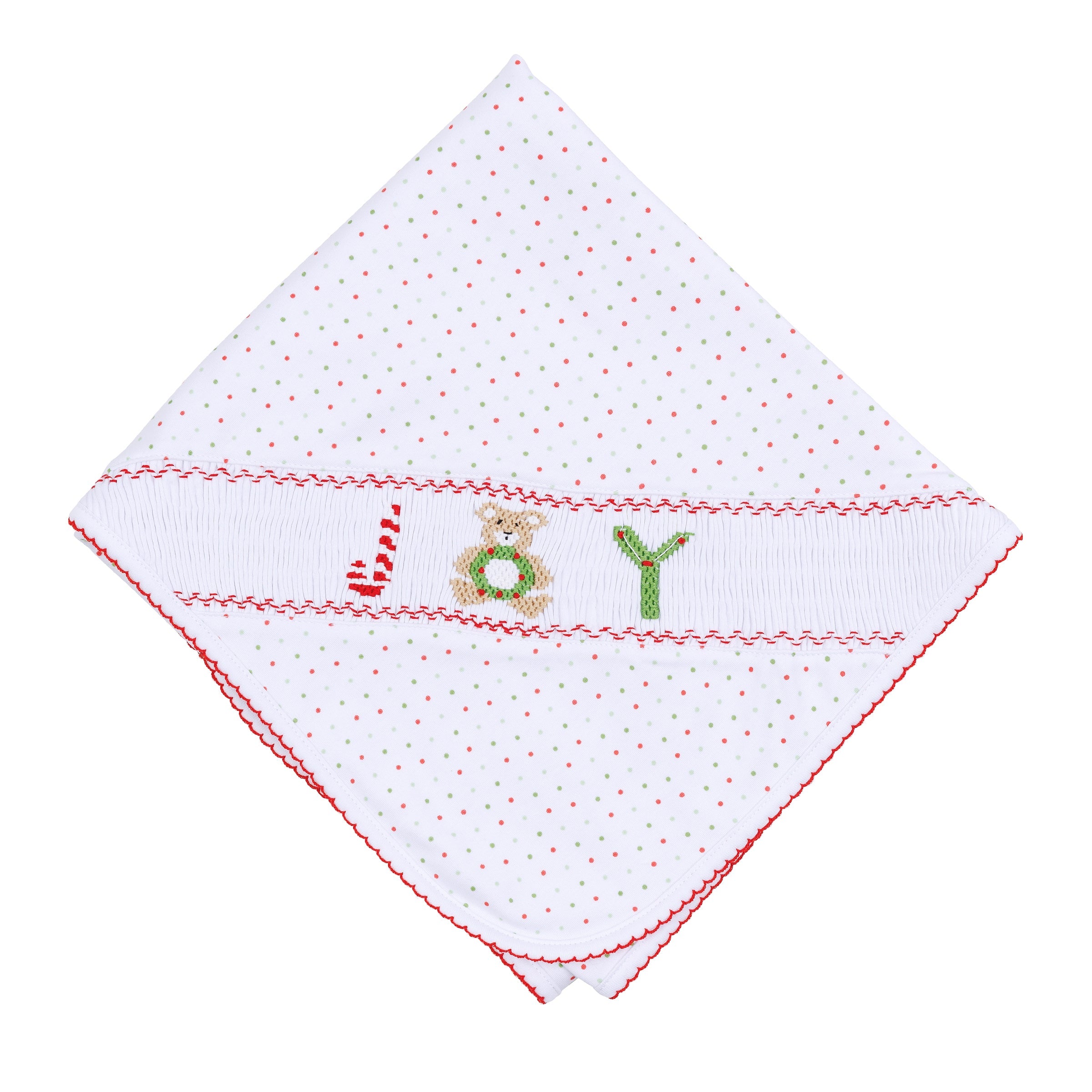 Christmas Joy Classics Smocked Receiving Blanket - Red - Magnolia Baby Boy
