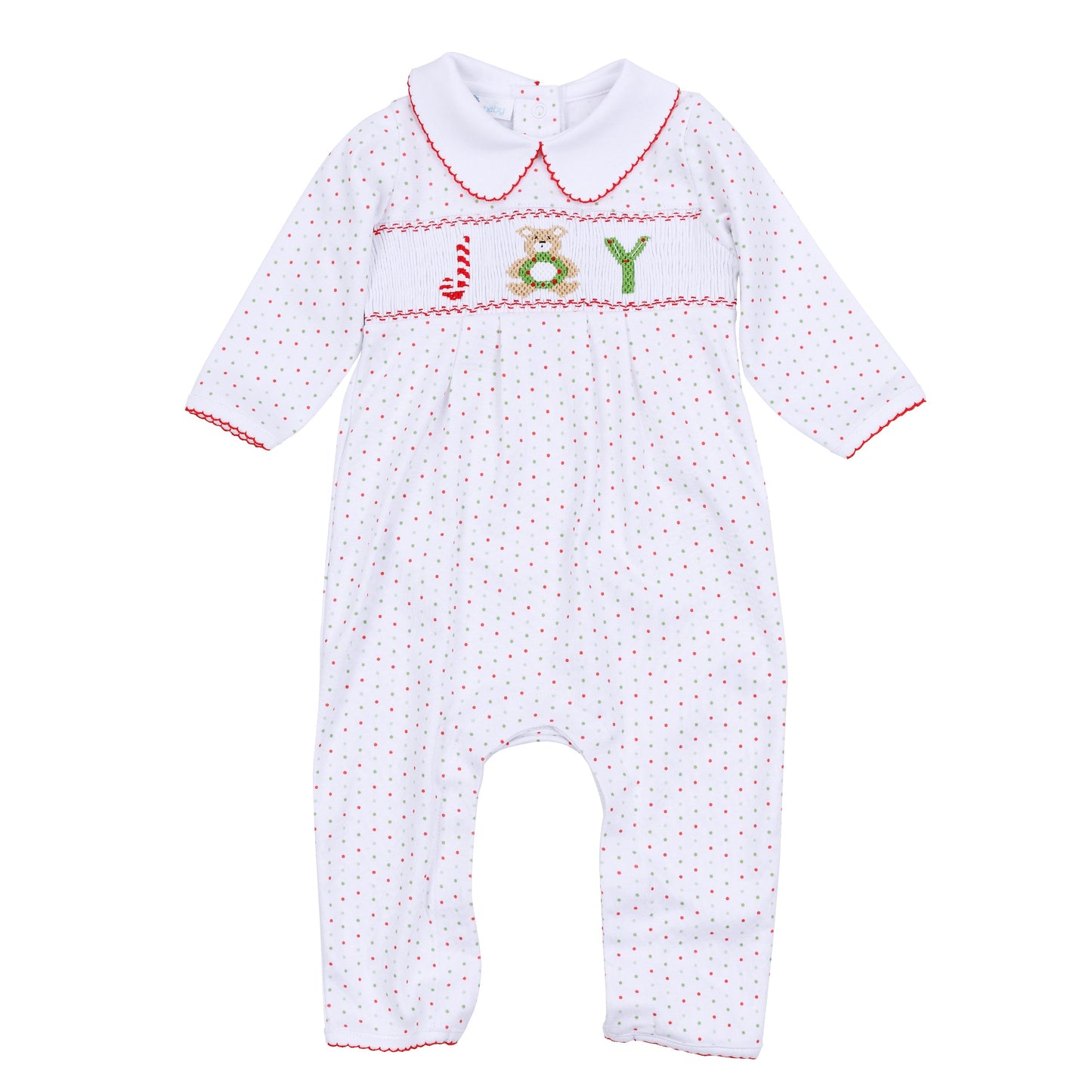Christmas Joy Classics Smocked Playsuit - Red - Magnolia Baby Boy